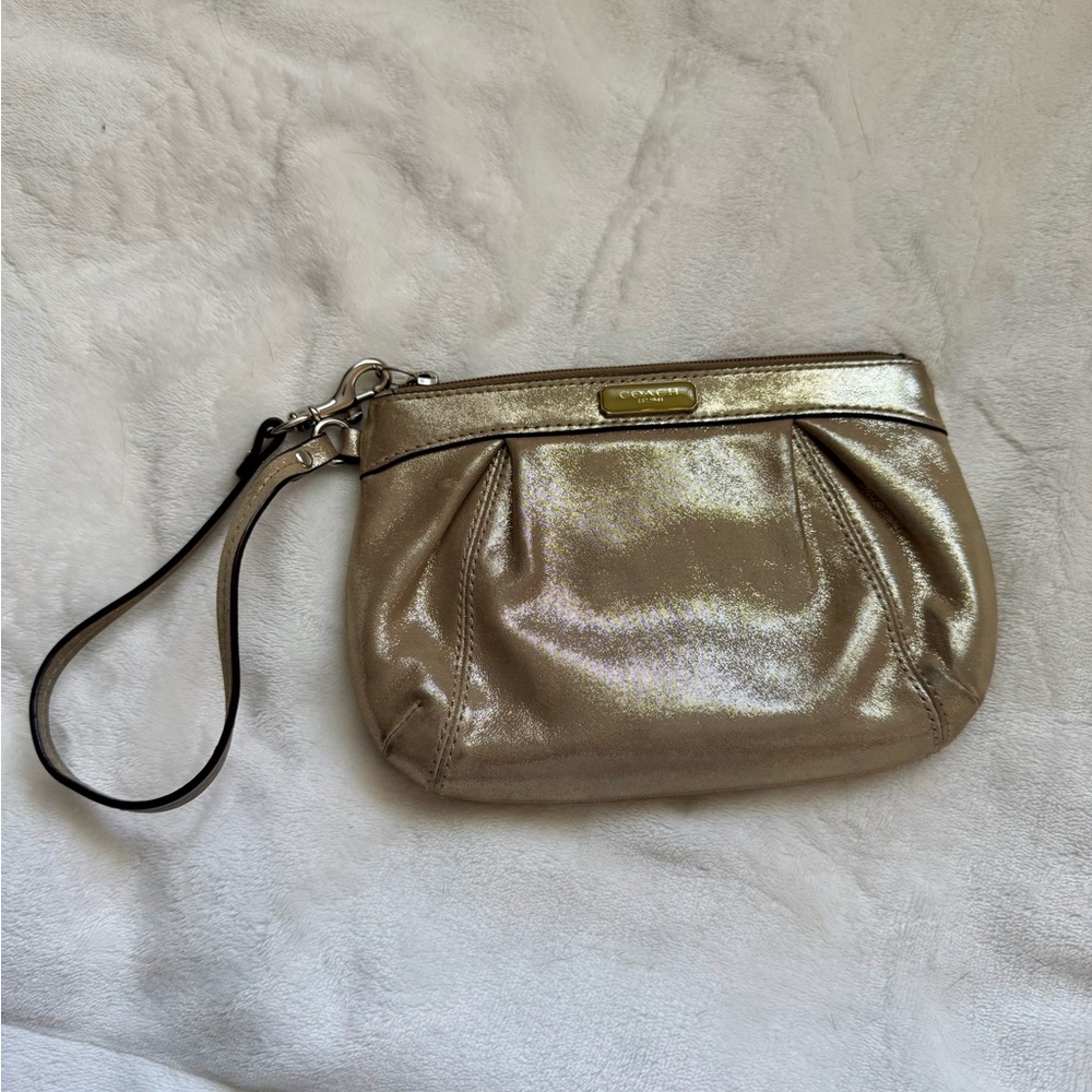 Coach Gold Wristlet Clutch